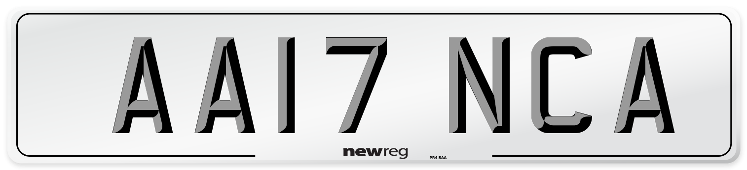 AA17 NCA Number Plate from New Reg
